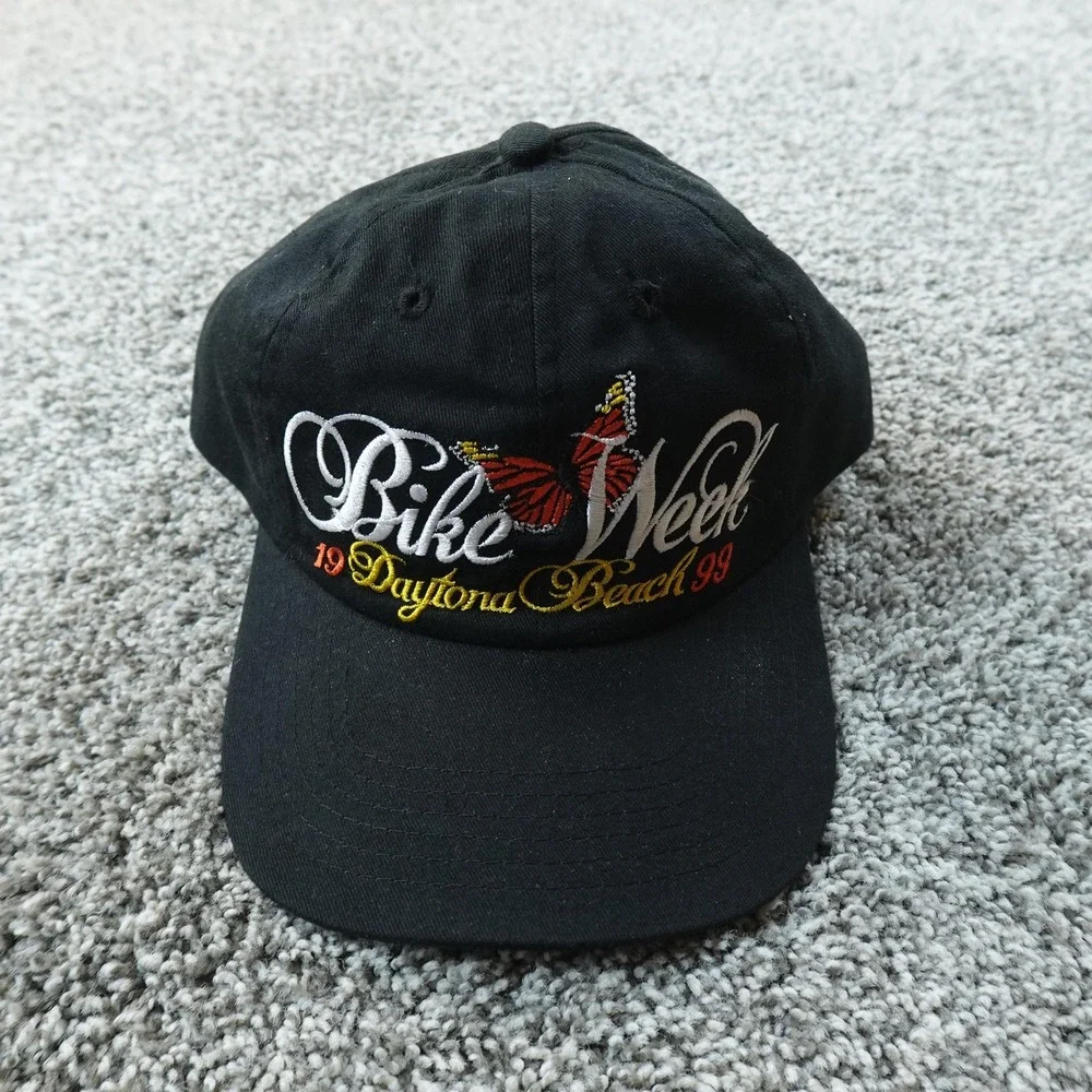 NEW VTG Bike Week Hat Cap Mens One Size Black Daytona 99 Strap Back Biker 90s